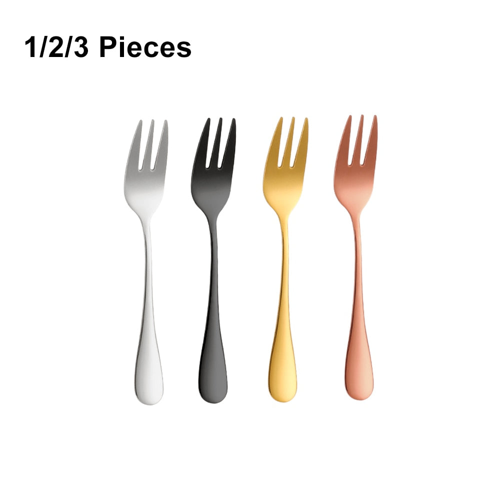 Colorful stainless steel serving forks