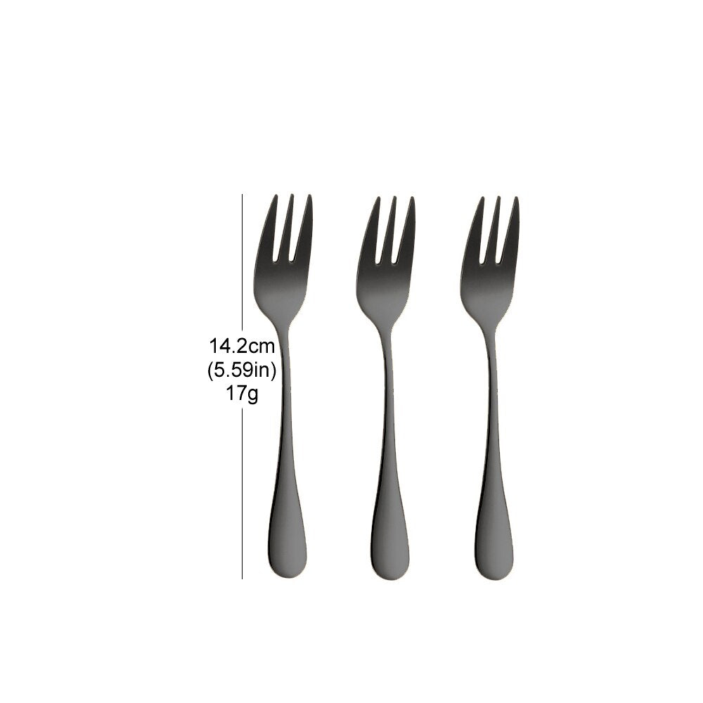 Colorful stainless steel serving forks