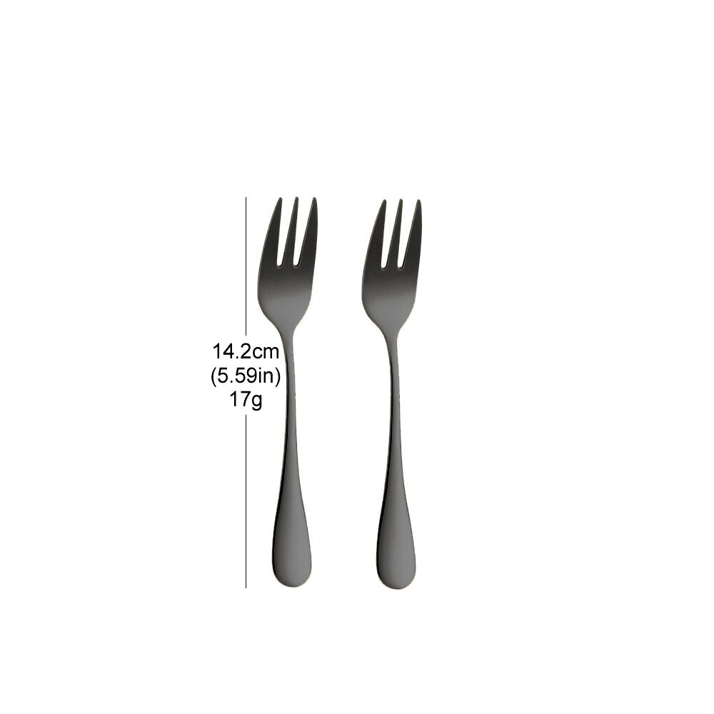 Colorful stainless steel serving forks